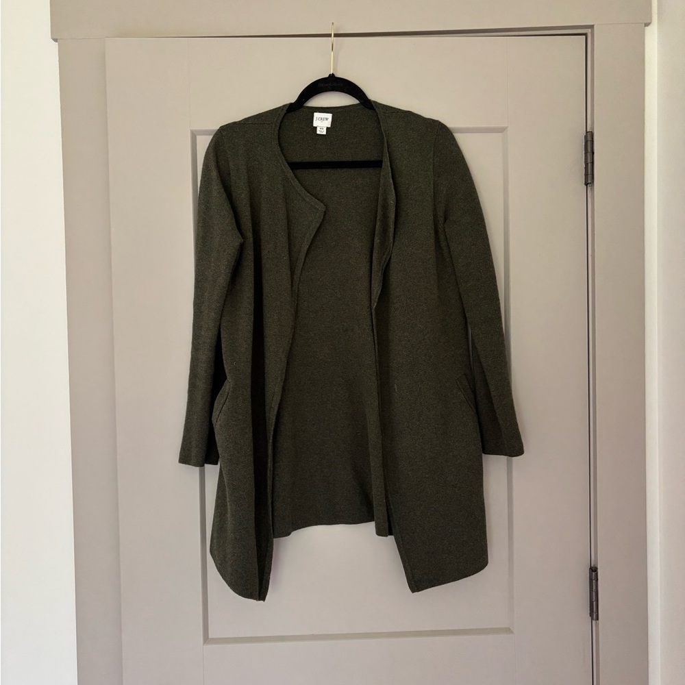 J. Crew Factory Open-Front Olive Green Cardigan Size XS